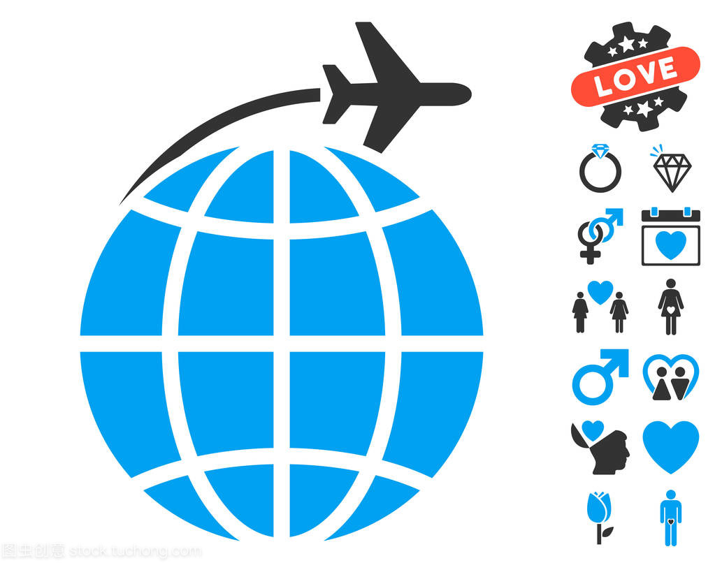 国际航班图标与约会奖金